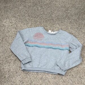 Roxy Heather Gray Sweatshirt with strips and sun